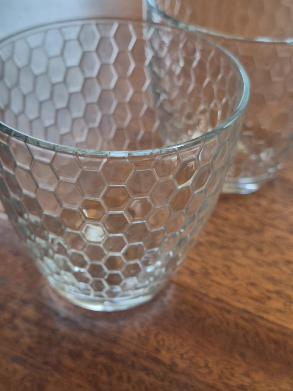 Vintage Pasabahce  Hex Pattern Glass 10oz  Tumbler - Set of 5